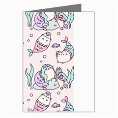 Cartoon Cat Cute Animal Kawaii Pastel Pattern Greeting Card by Ndabl3x