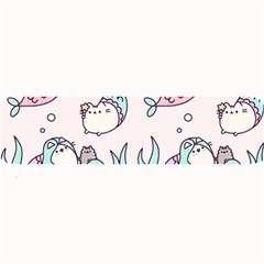 Cartoon Cat Cute Animal Kawaii Pastel Pattern Large Bar Mat by Ndabl3x