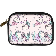 Cartoon Cat Cute Animal Kawaii Pastel Pattern Digital Camera Leather Case by Ndabl3x