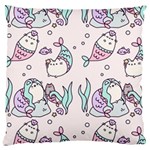 Cartoon Cat Cute Animal Kawaii Pastel Pattern Large Cushion Case (One Side) Front