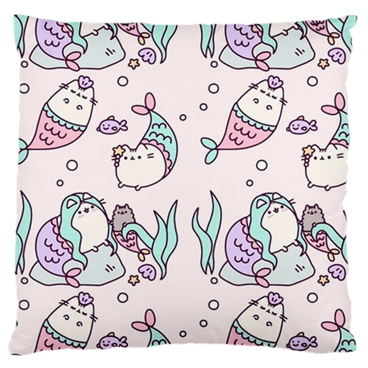 Cartoon Cat Cute Animal Kawaii Pastel Pattern Large Cushion Case (One Side)