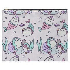 Cartoon Cat Cute Animal Kawaii Pastel Pattern Cosmetic Bag (xxxl) by Ndabl3x