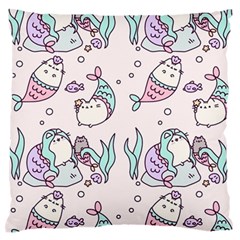 Cartoon Cat Cute Animal Kawaii Pastel Pattern Standard Premium Plush Fleece Cushion Case (one Side) by Ndabl3x