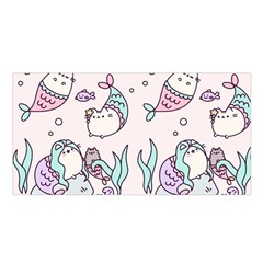 Cartoon Cat Cute Animal Kawaii Pastel Pattern Satin Shawl 45  X 80  by Ndabl3x