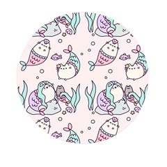 Cartoon Cat Cute Animal Kawaii Pastel Pattern Mini Round Pill Box by Ndabl3x