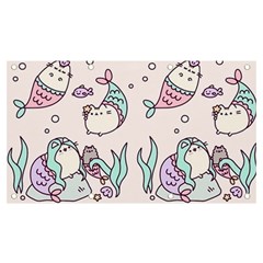 Cartoon Cat Cute Animal Kawaii Pastel Pattern Banner And Sign 7  X 4  by Ndabl3x