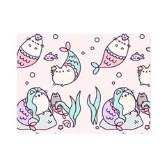 Cartoon Cat Cute Animal Kawaii Pastel Pattern Premium Plush Fleece Blanket (mini) by Ndabl3x