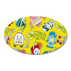 Robot Pattern Oval Magnet by Ndabl3x