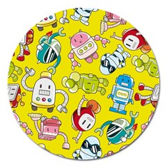 Robot Pattern Magnet 5  (round) by Ndabl3x