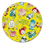 Robot Pattern Magnet 5  (Round) Front