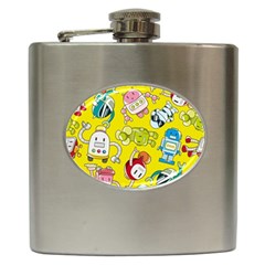 Robot Pattern Hip Flask (6 Oz) by Ndabl3x