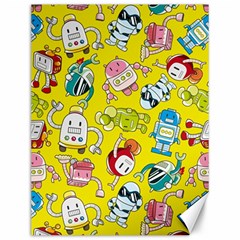 Robot Pattern Canvas 12  X 16  by Ndabl3x