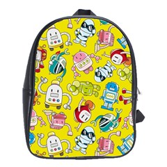 Robot Pattern School Bag (large) by Ndabl3x