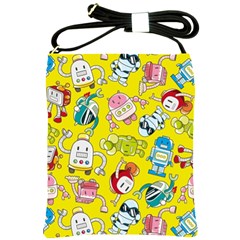 Robot Pattern Shoulder Sling Bag by Ndabl3x