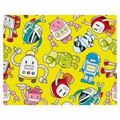 Robot Pattern Two Sides Premium Plush Fleece Blanket (medium) by Ndabl3x