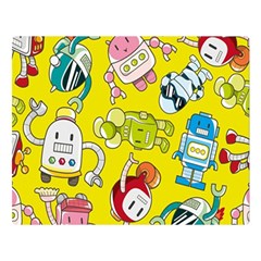 Robot Pattern Two Sides Premium Plush Fleece Blanket (large) by Ndabl3x