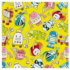 Robot Pattern Wooden Puzzle Square by Ndabl3x