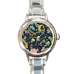 Alien Rocket Space Aesthetic Round Italian Charm Watch by Ndabl3x