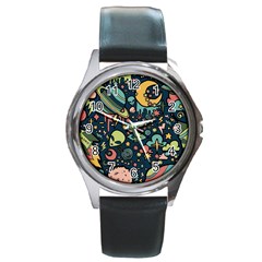 Alien Rocket Space Aesthetic Round Metal Watch by Ndabl3x