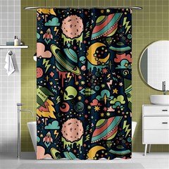 Alien Rocket Space Aesthetic Shower Curtain 48  X 72  (small)  by Ndabl3x