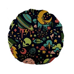 Alien Rocket Space Aesthetic Standard 15  Premium Round Cushions by Ndabl3x