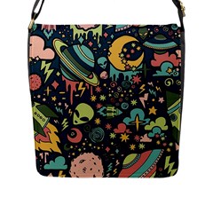 Alien Rocket Space Aesthetic Flap Closure Messenger Bag (l) by Ndabl3x