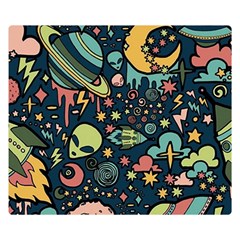 Alien Rocket Space Aesthetic Two Sides Premium Plush Fleece Blanket (small) by Ndabl3x