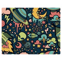 Alien Rocket Space Aesthetic Two Sides Premium Plush Fleece Blanket (medium) by Ndabl3x