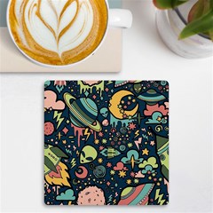 Alien Rocket Space Aesthetic Uv Print Square Tile Coaster  by Ndabl3x