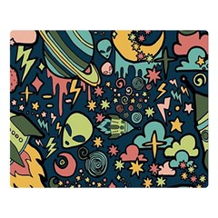 Alien Rocket Space Aesthetic Premium Plush Fleece Blanket (large) by Ndabl3x