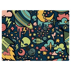 Alien Rocket Space Aesthetic Premium Plush Fleece Blanket (extra Small) by Ndabl3x