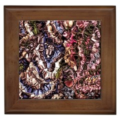 Melting Stitches Framed Tile by kaleidomarblingart