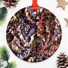 Melting Stitches Ornament (round) by kaleidomarblingart