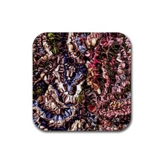 Melting Stitches Rubber Coaster (square) by kaleidomarblingart