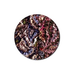 Melting Stitches Rubber Coaster (round) by kaleidomarblingart