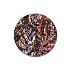 Melting Stitches Magnet 3  (round) by kaleidomarblingart