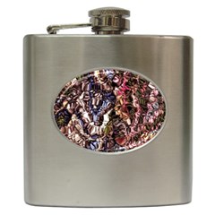 Melting Stitches Hip Flask (6 Oz) by kaleidomarblingart