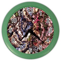 Melting Stitches Color Wall Clock by kaleidomarblingart