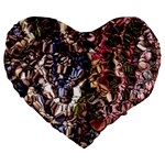 Melting stitches Large 19  Premium Heart Shape Cushions Front