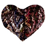 Melting stitches Large 19  Premium Heart Shape Cushions Back