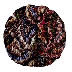 Melting Stitches Large 18  Premium Flano Round Cushions by kaleidomarblingart