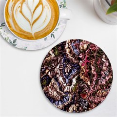 Melting Stitches Uv Print Round Tile Coaster by kaleidomarblingart