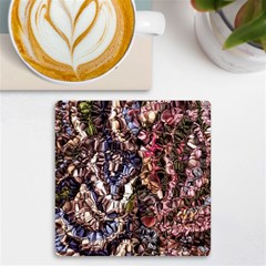 Melting Stitches Uv Print Square Tile Coaster  by kaleidomarblingart