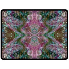 October Pour Blend  Two Sides Fleece Blanket (large) by kaleidomarblingart