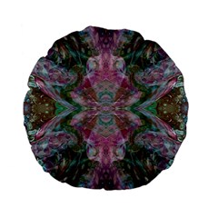 October Pour Blend  Standard 15  Premium Flano Round Cushions by kaleidomarblingart