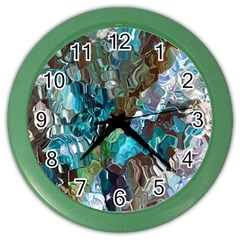 October Blend  Color Wall Clock by kaleidomarblingart