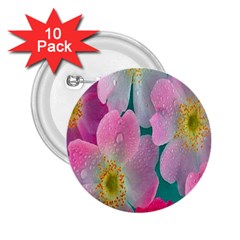 Pink Neon Flowers, Flower 2 25  Buttons (10 Pack)  by nateshop