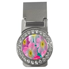 Pink Neon Flowers, Flower Money Clips (cz)  by nateshop