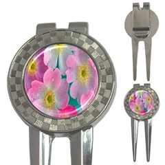 Pink Neon Flowers, Flower 3-in-1 Golf Divots by nateshop