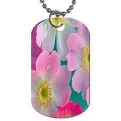 Pink Neon Flowers, Flower Dog Tag (one Side) by nateshop